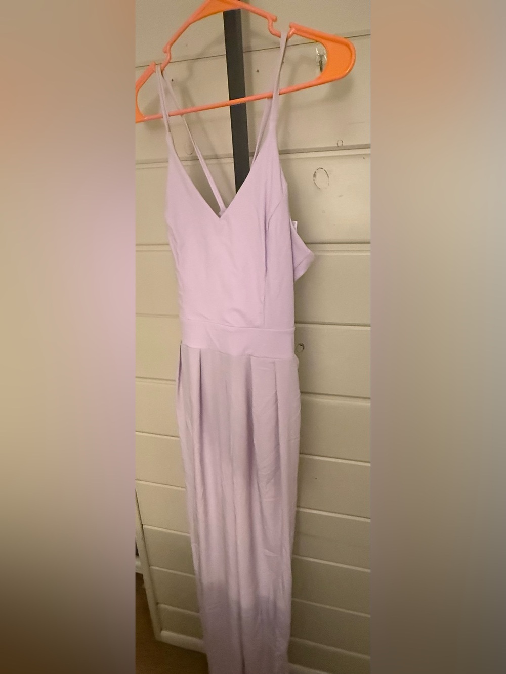 HALARA Lilac V-Neck Jumpsuit with Pleated Waist